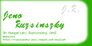 jeno ruzsinszky business card