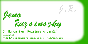 jeno ruzsinszky business card